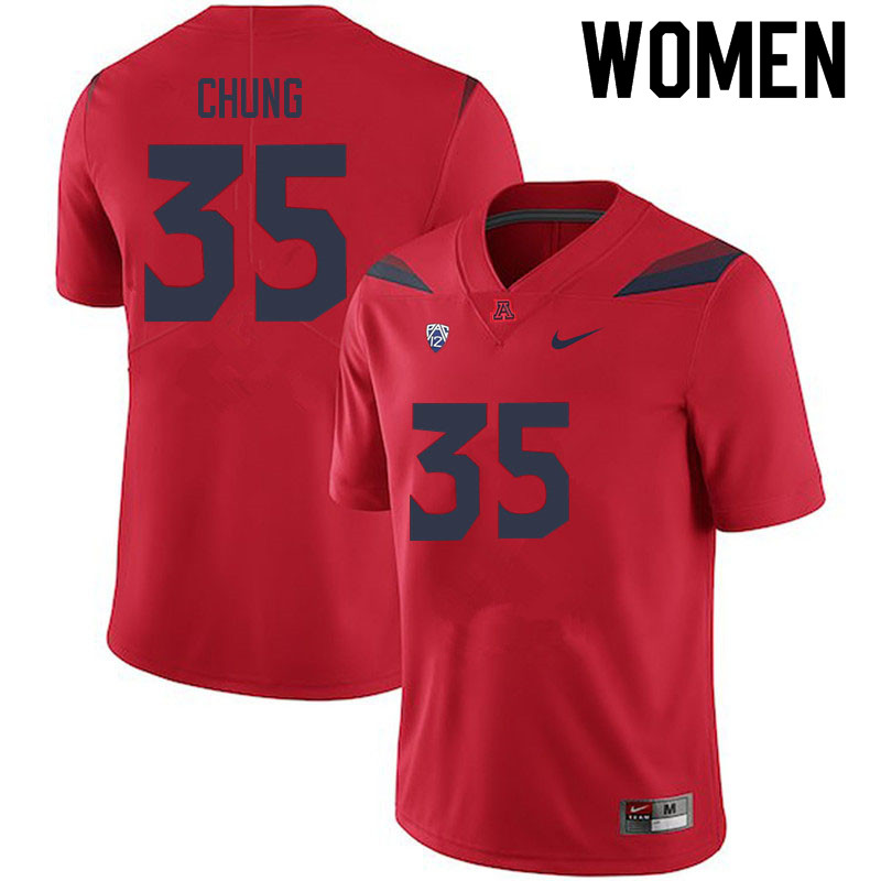 Women #35 Samuel Chung Arizona Wildcats College Football Jerseys Sale-Red